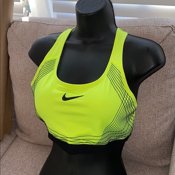 Nike Other - Nike Dri fit neon yellow and black sport bra L